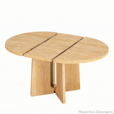Table de salle à manger ronde en bois massif, table de cuisine extensible avec rallonge amovible de 16 pouces pour la salle à manger et le salon