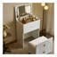 Ensemble de coiffeuse 3 en 1, ensemble de coiffeuse avec miroir et 3 tiroirs, petite coiffeuse avec tabouret rembourré, coiffeuse compacte pour chambre à coucher, blanc