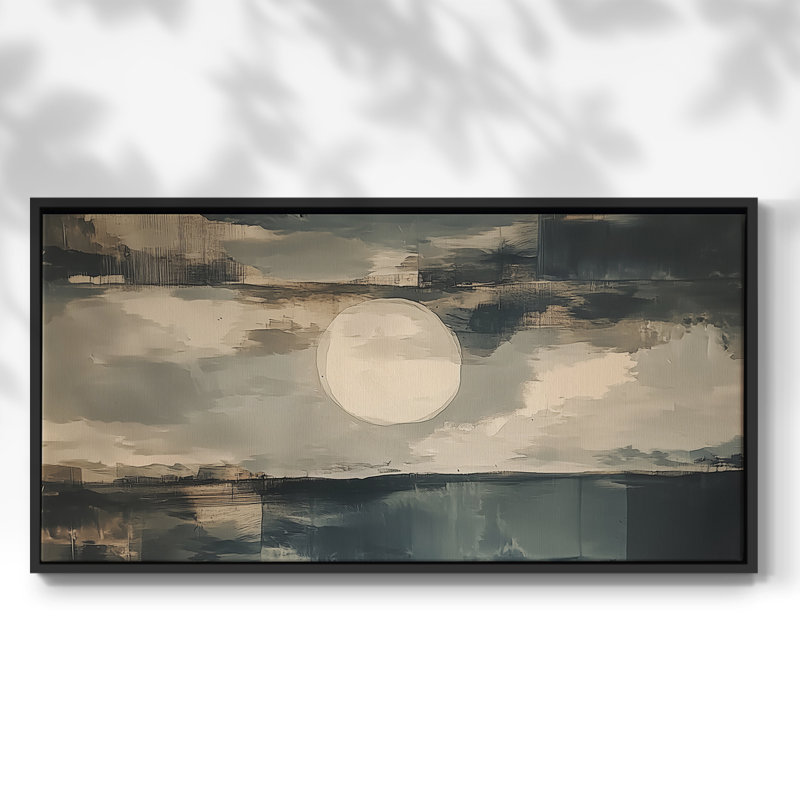 Série nautique-CLxxxv - Toile tendue avec châssis encadré - Prêt à être accroché, H 25 po x l 49 po, Noir