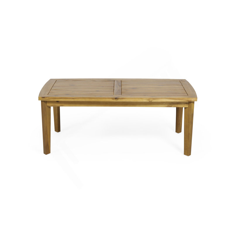 Outdoor Acacia Wood Rectangular Coffee Table, Teak, 43.25" W X 23.50" D X 17.00" H