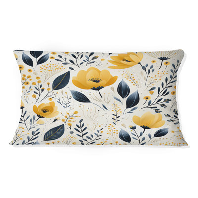 Motif floral jaune bohémien - coussin imprimé floral