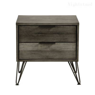 Lashunna 24" Modern & Contemporary Wood Nightstand with Stylish 3-Tone Gray Finish & Two Dovetail Drawers with Ball-Bearing Glides by George Oliver