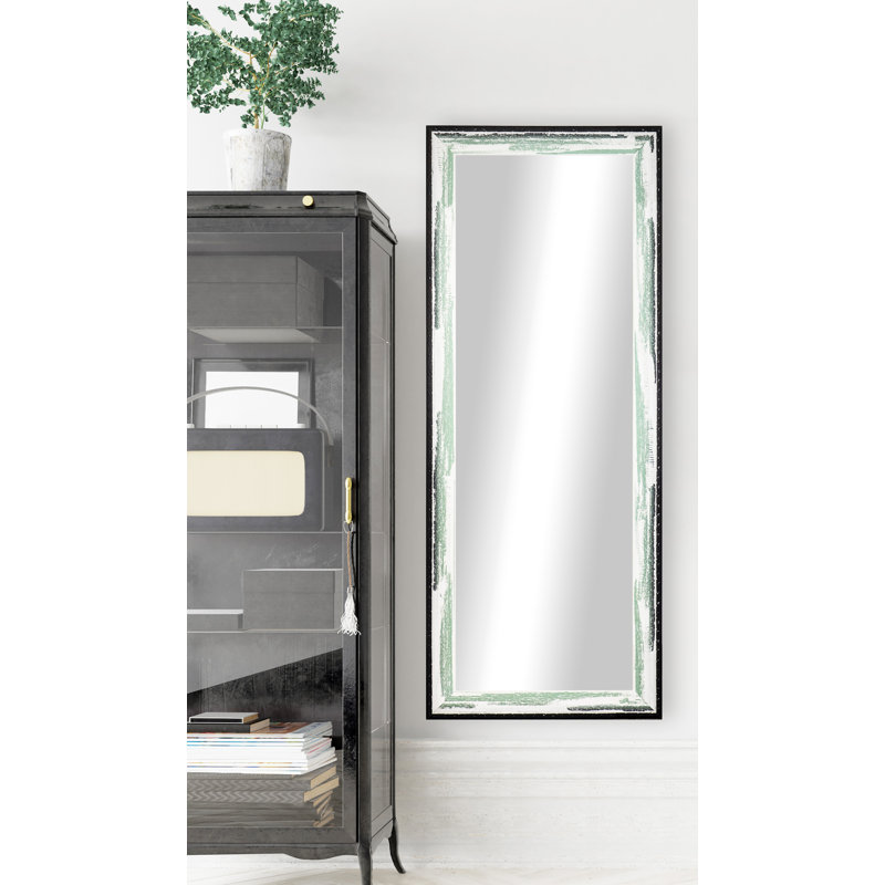 Phifer Solid Wood Flat Mirror, 64" H x 26" W, Seafoam