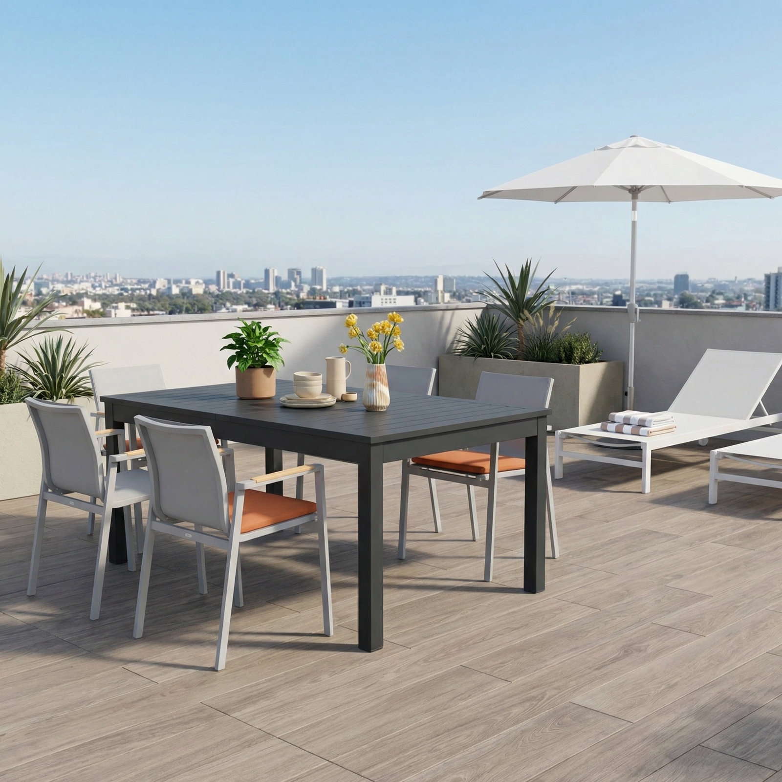 Dwyer 63" Extendable Patio Dining Table