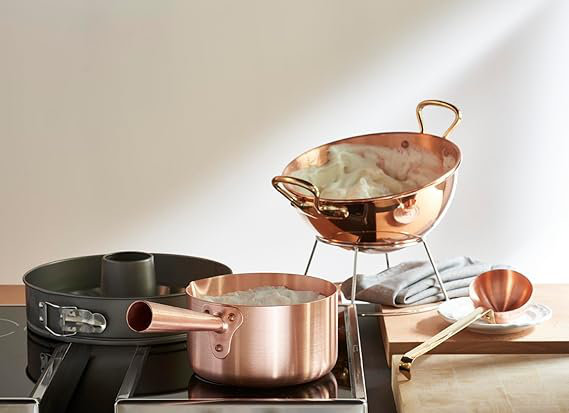 Mauviel M'Passion Copper Egg White Beating Bowl With Ring & Support, 2.8-qt, 11.8" Diameter