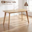 Table de salle à manger en bois massif de 140 cm (55 po) aux bords arrondis, robuste, peut supporter jusqu'à 100 kg (220 lb)