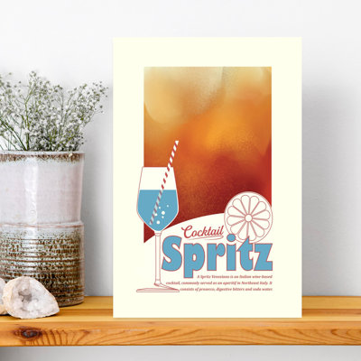 Art mural rétro rétro «Spirz cocktail apéritif»