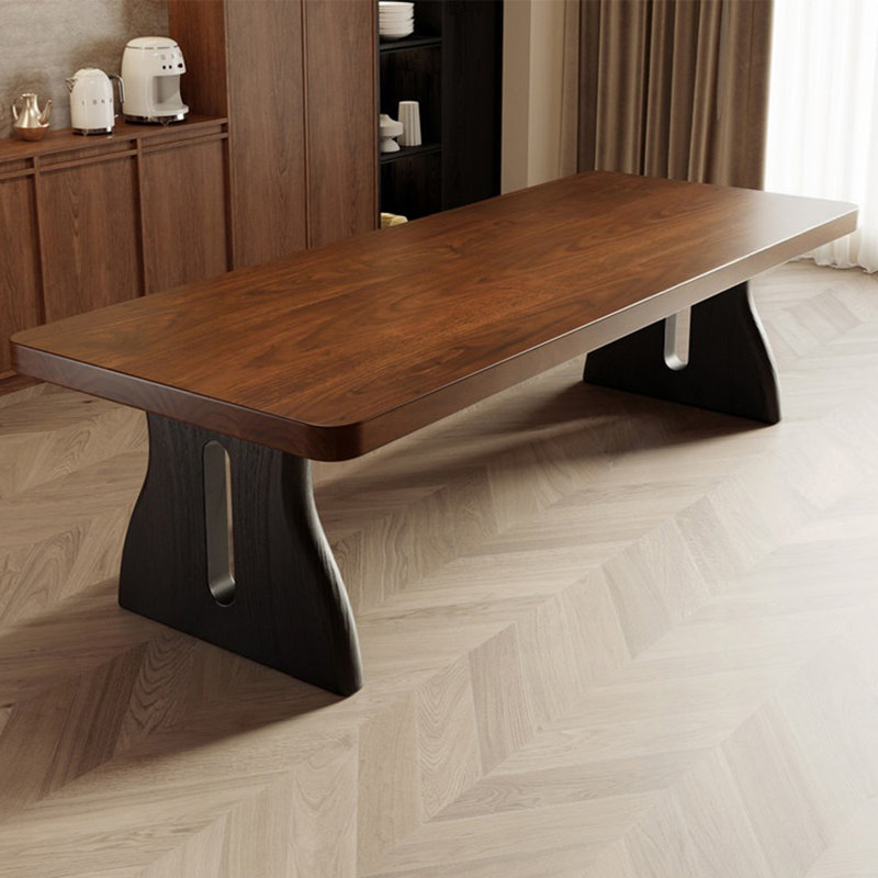 Solid wood rectangular pine dining table, 29.53" H x 86.61" W x 31.5" D