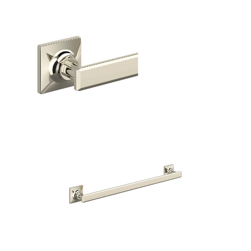 Apothecary 24" Towel Bar, Polished Nickel, 2.13" H x 20.13" H x 2.5" D