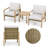 Dymir 1-Person Wood-Grain Aluminum Patio Conversation Chair