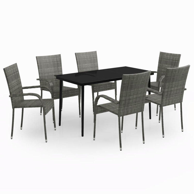 Cordin Rectangular 6 - Person 55.1" Long Dining Set, Grey