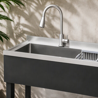 Stainless Steel Utility Sink, Freestanding Sink 1