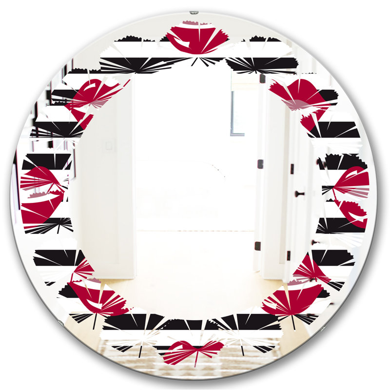 Miroir mural Leaves Lips, H 31,5 po x l po