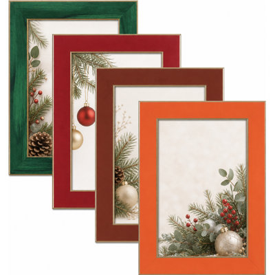 Picture Frames Set,  HD Glass, Vintage Gold Rim, Wall or Tabletop Display