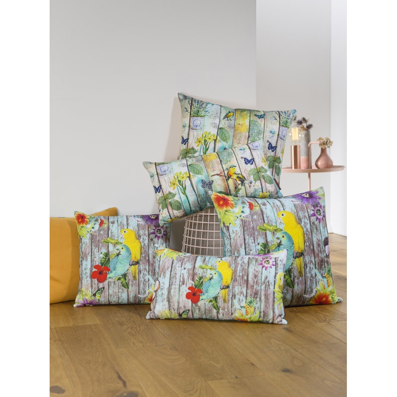 Exotic Reversible Throw Pillow, 19" x 19"
