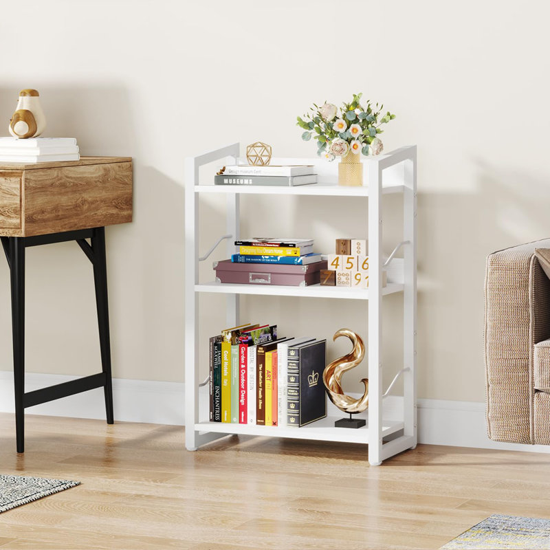 3-Tier Wood Bookcase, White