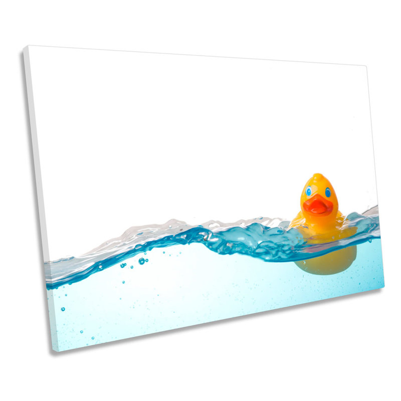Rubber Duck Water Bathroom - Wrapped Canvas Print, 30.5cm H x 45.7cm W x 2cm D