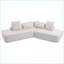 Canapé modulaire modulaire à 4 places de 128 pouces beige minimaliste Boucle | Pas d'assemblage | Beige, rembourré-944196876