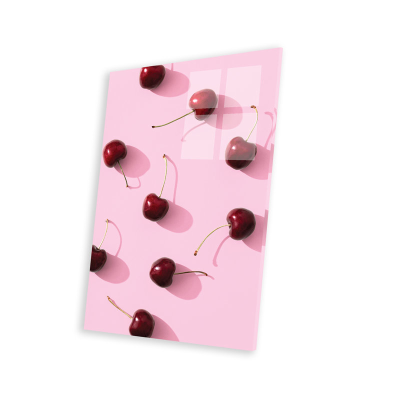 " Cherries On Pink Background " by 1x Studio II