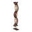 Belltown Bamboo Wood Wavy Brown Floor Lamp with Cream Lamp Shades