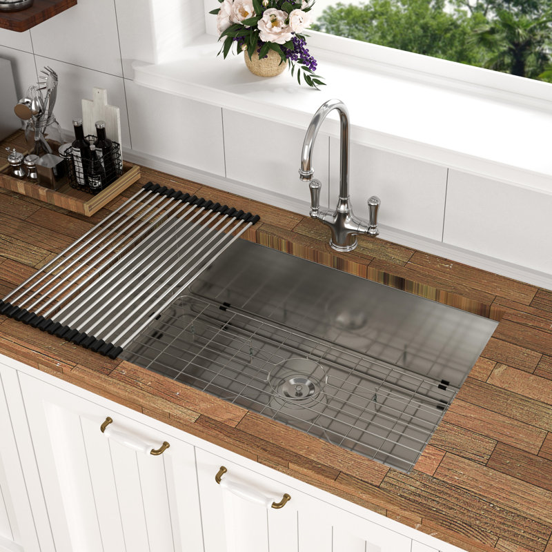 33"X19"X9" Kitchen Sink - Stainless Steel Undermount With And Smooth Interior Wash Basin 304 Construction Drainage