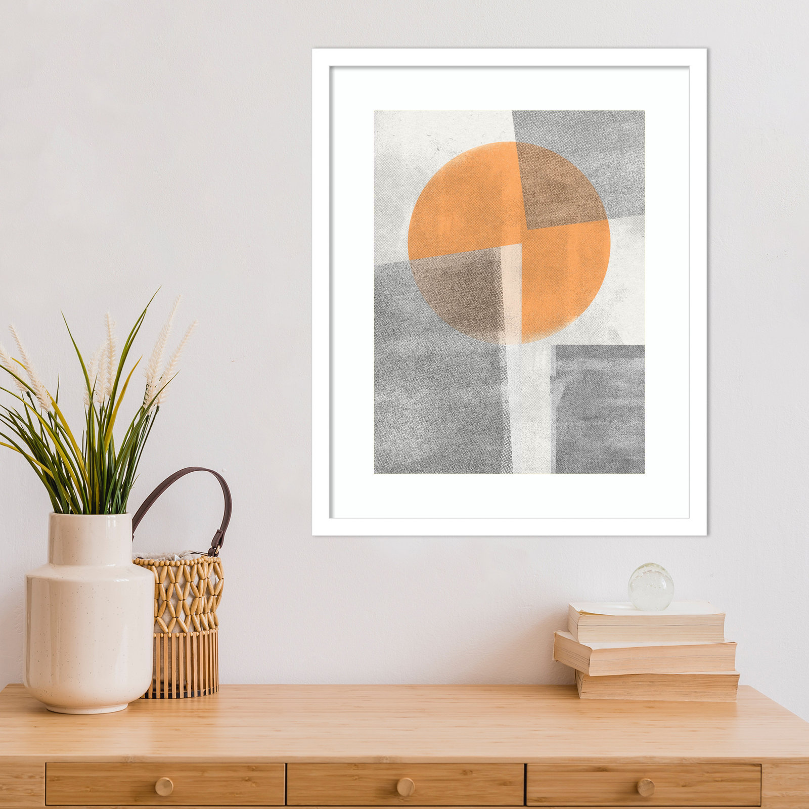 Giese "Paper Collage No. 3" Print, White, 21" H x 17" W