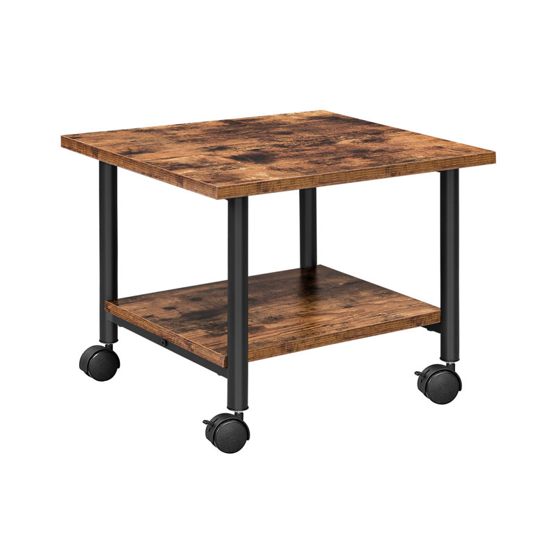 14.4'' H X 19.1'' W Under Desk Mobile Printer Stand,  Brown