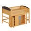 Structure de lit contemporaine avec rangement à plusieurs compartiments, garde-robe ouverte et éclairage programmable-329209820