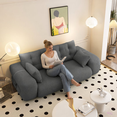 Human Dog Bed, Lazy Sofa Couch, 78.7" Multi-Functional Foldable Sofa Bed, 3-in-1 Teddy Fabric Foam-Filled Sleeper Sofa Bed for Living Room, Guest Bed, Playroom