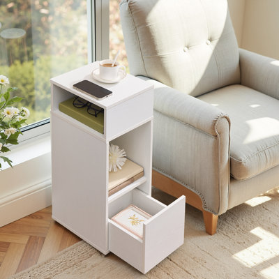 25cm W Manufactured Wood Bedside Table