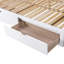 Lit de jour en bois avec lit gigogne et deux tiroirs de rangement, lit de jour extensible, canapé-lit pour le salon de la chambre à coucher, blanc