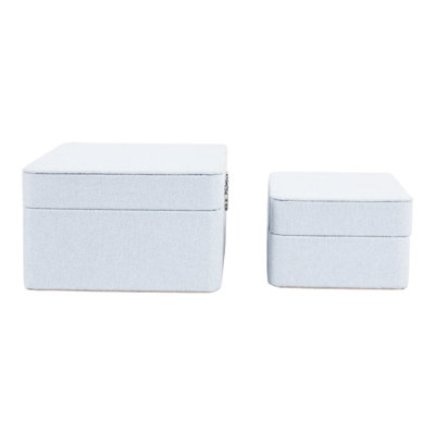 Boîtes de rangement modernes en tissu avec couvercle pour la décoration intérieure - Boîte de rangement élégante aux coins arrondis pour table - Lot de 2, 23 cm et 18 cm