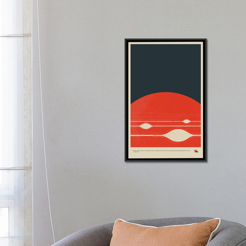 2046 Design «Jupiter» - Impression sur toile tendue, H 60 po x l 40 po x P 1,5 po, Toile avec cadre noir, Pas de tapis