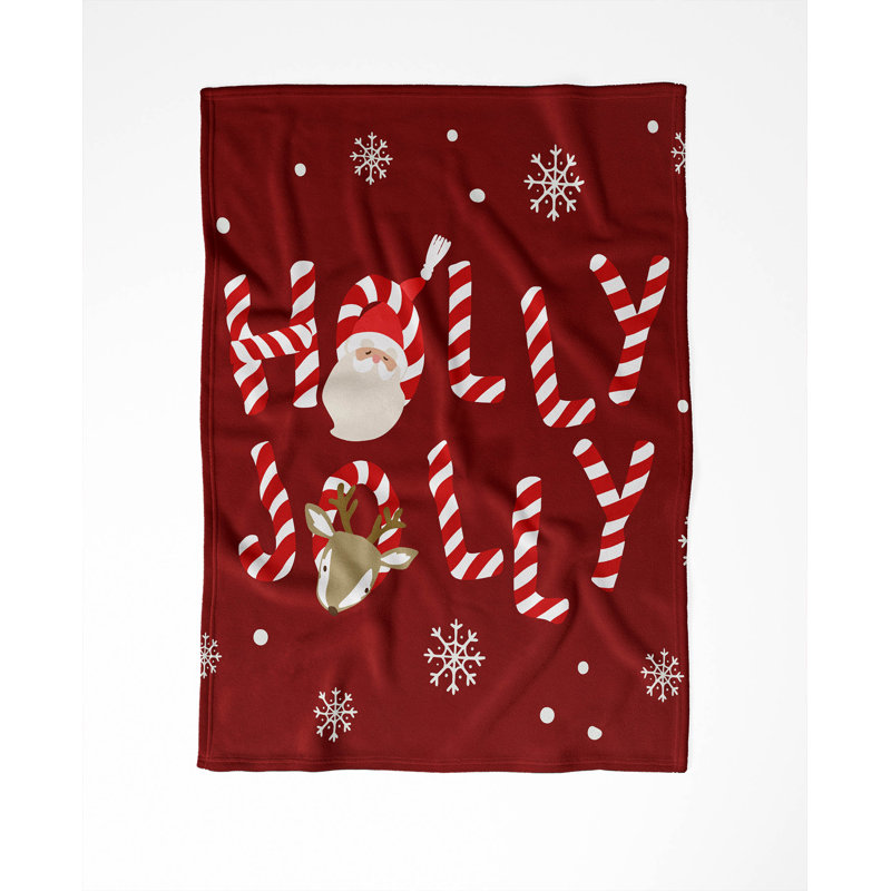 Jeté en velours Holly Jolly Holiday, Rouge, L 60 po x l 50 po
