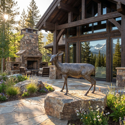 Statue de biche en bronze Bradeord