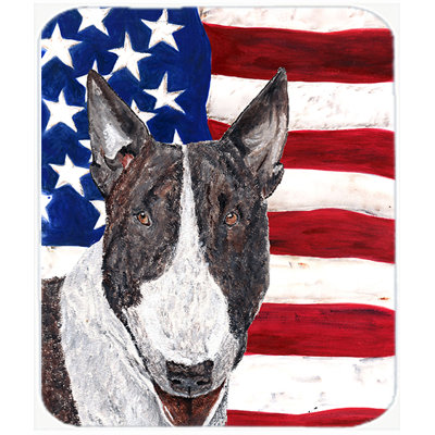 Planche à découper en verre American Flag patriotique bull terrier