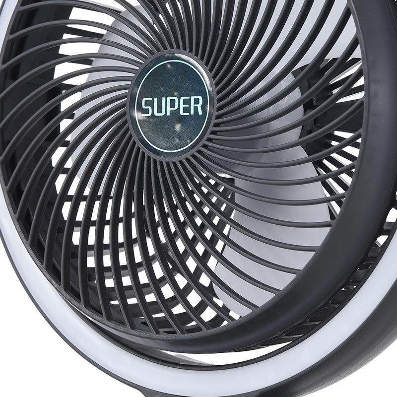 Portable Desk Fan with LED Light and 3 Speed Settings
