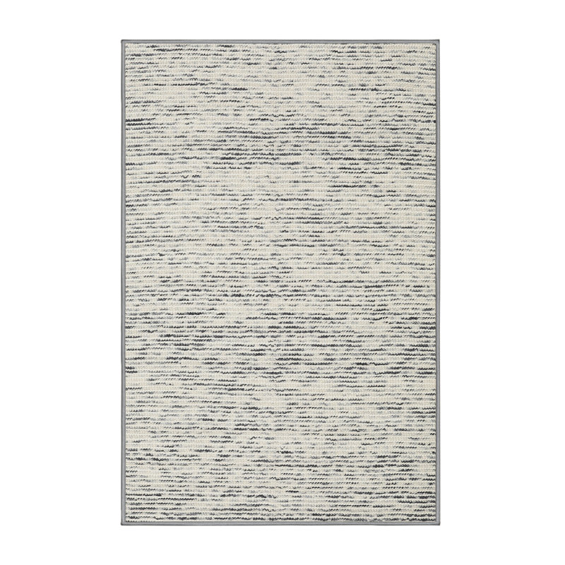 Tapis contemporain gris / crème, Rectangle 3 pi x 5 pi