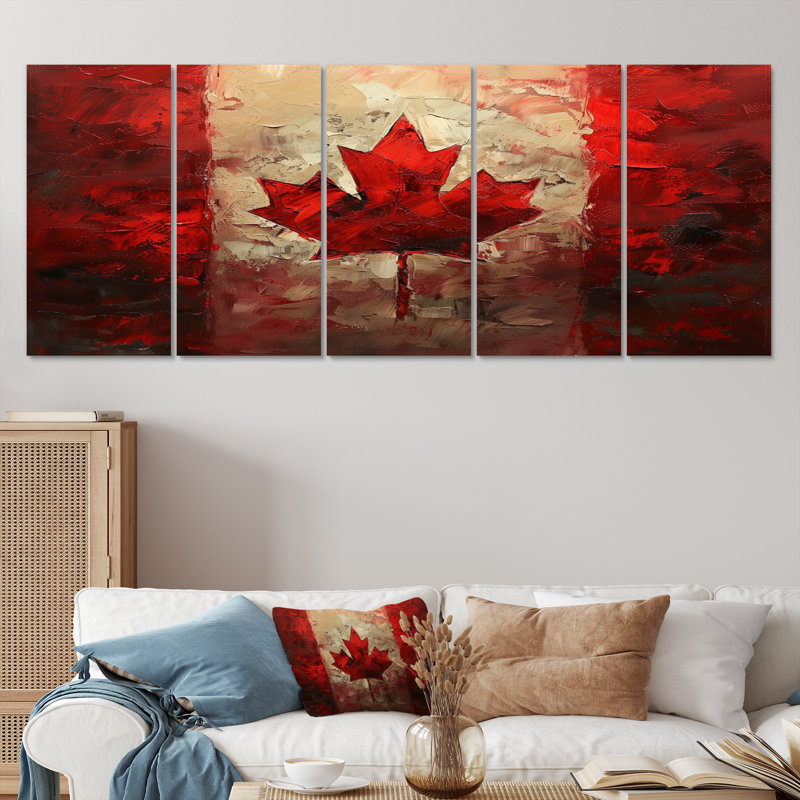 Drapeau du Canada I - ensemble de salon Wall Art, H 28 po x l 60 po