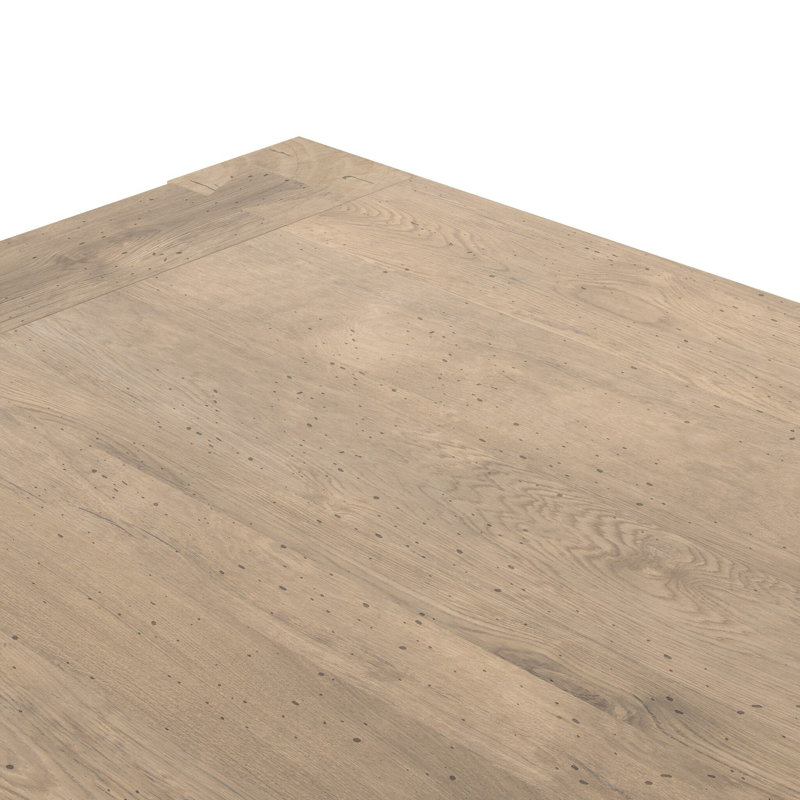 Abaso Oak Dining Table, 30'' H x 86'' W x 43'' D, Whitewash Rustic Wormwood Oak
