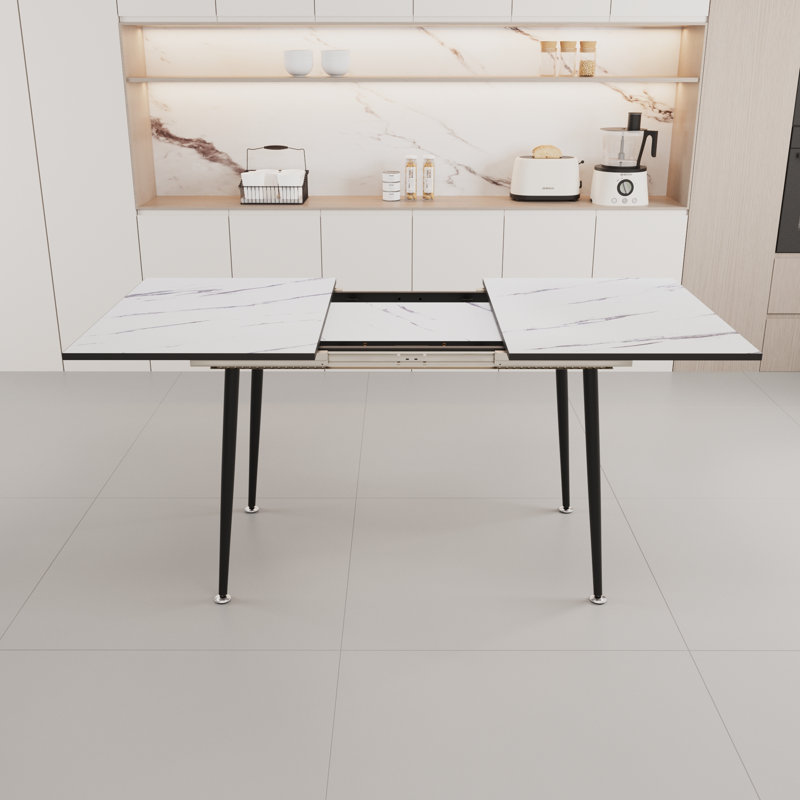 Extendable Mdf Dining Table Set Modern Style For Versatile Spaces