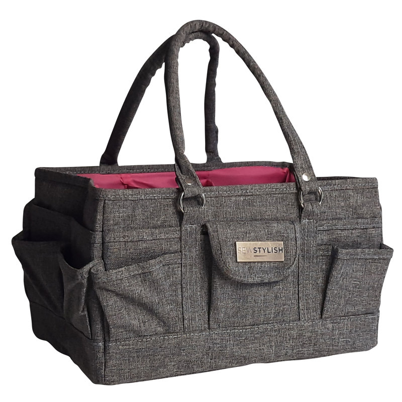 Deluxe Tote Organiser Heather Grey 30 x 20 x 18 cm, Sew Stylish 08DBD765B1654CBB86A0F65B12930F0B