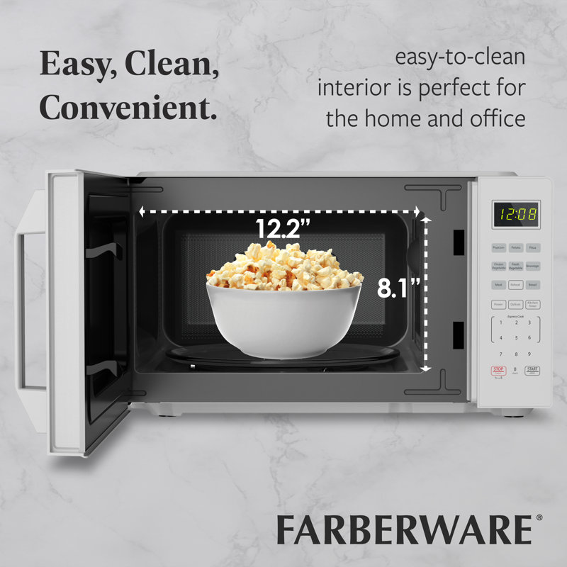 Farberware 700-watt Compact Countertop Microwave Oven – 0.7 Cu. Ft., White