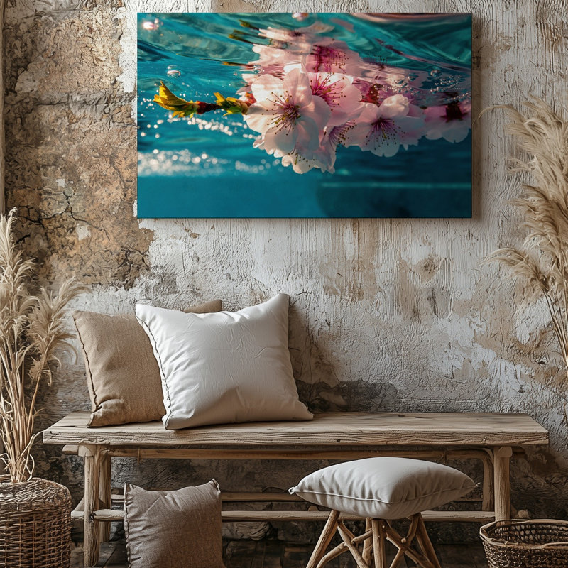 Toile sous une surface chatoyante de l'eau turquoise délicate de l'eau de mer, H 20 po x l 30 po