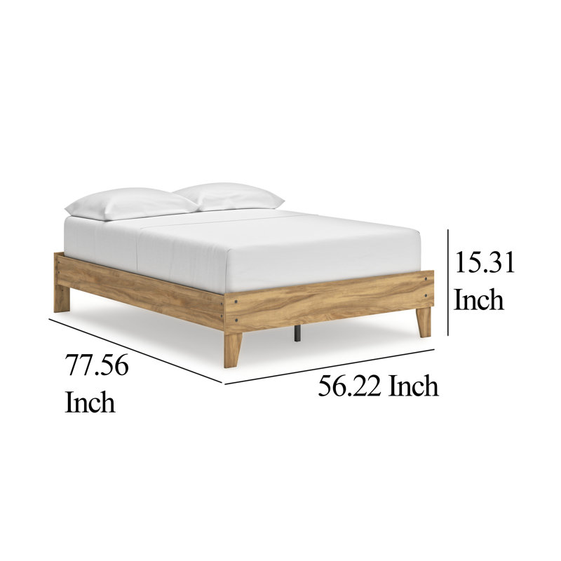 Jemini Platform Bed, Light Brown, Full