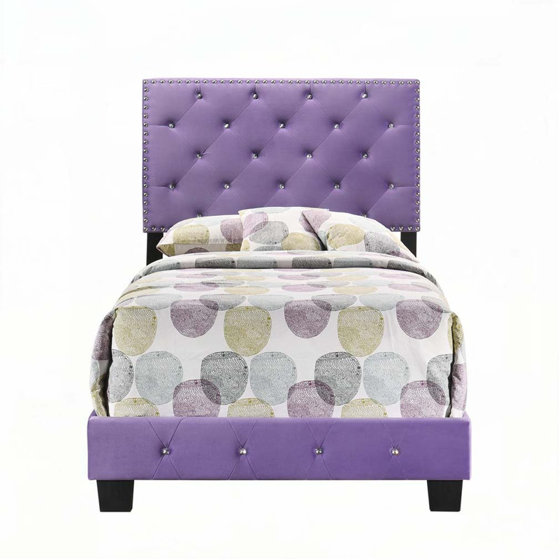Charmant lit simple mauve pour des espaces élégants, Twin, Purple