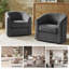Fauteuil demi-tonneau pivotant Amiir avec ressorts ensachés intégrés-1823835399