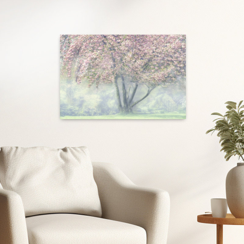 Misty Cherry Blossoms by Marianne Wogeck - Wrapped Canvas Print, 60.96 cm H x 40.64 cm W