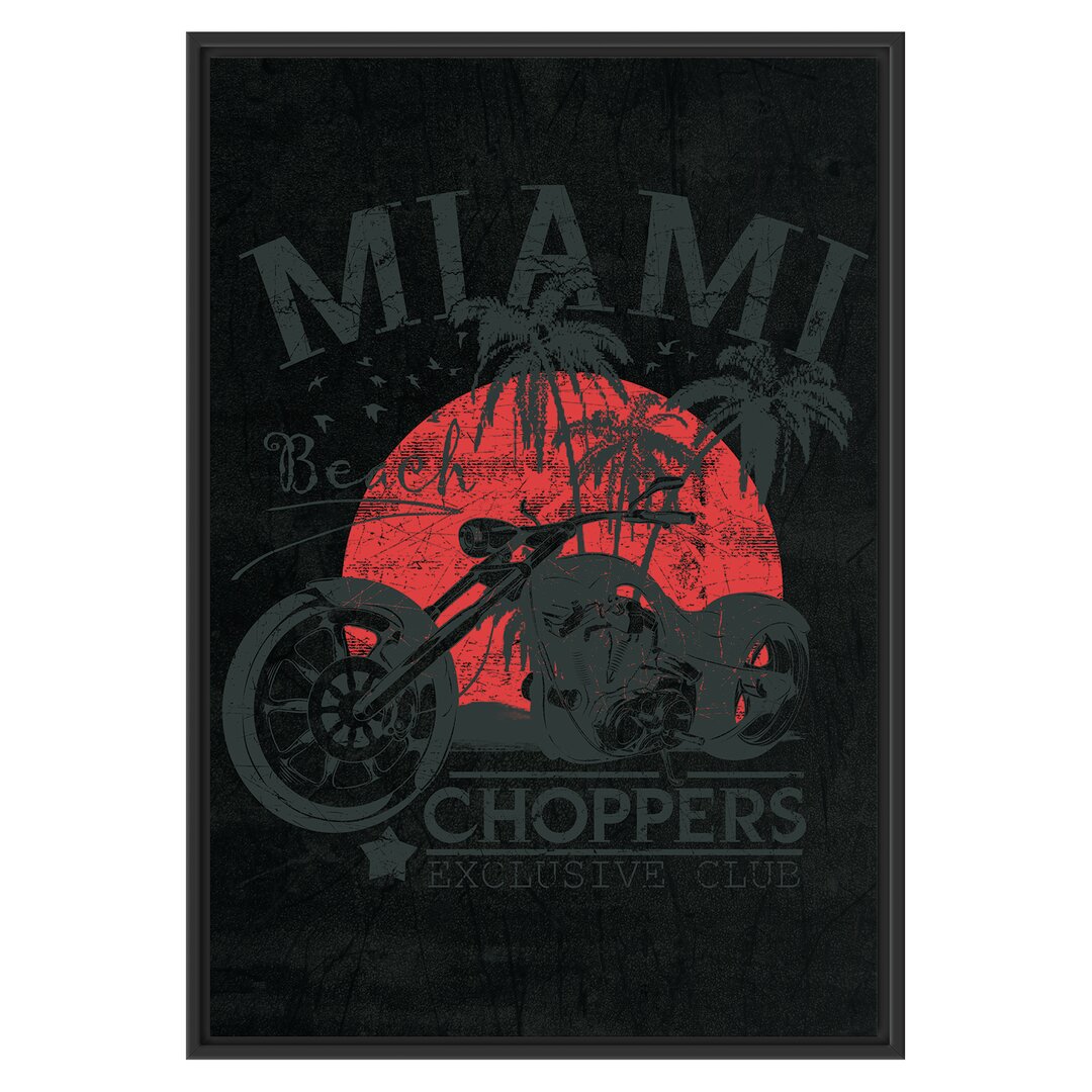 Gerahmtes Wandbild Miami-Choppers Schwarz