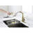 Single Pull Down Faucet In Stainless And Gold - Modern Functional Design Steel Laundry 360 Degree Rotatable Spout For Convenient Use-1705604496